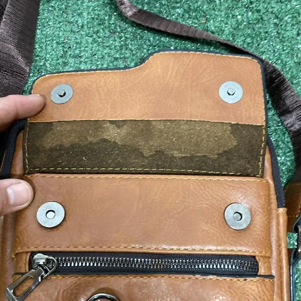 Weixier Anti-Theft Men's Brown Crossbody Messenger Bag (OKPM-04-019)